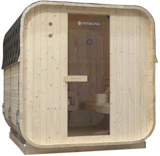 Vierkante Barrelsauna Nolvik - Incl. Toebehoren - 220x185 x194 cm