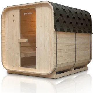 Vierkante Barrelsauna Nolvik - Incl. Toebehoren - 220x185 x194 cm