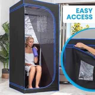 Draagbare infraroodsauna voor thuis | Persoonlijke ontspanning met verwarmend voetkussen en comfortabele stoel