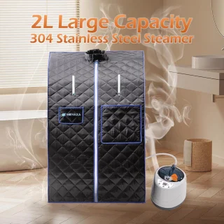 Draagbare sauna voor thuisgebruik, opvouwbare persoonlijke saunatent met 800W stoomgenerator en stoel