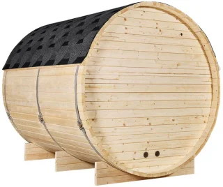 Barrelsauna Spitsbergen - Incl. Saunakachel - 2-6 Personen - 185x220x190 cm