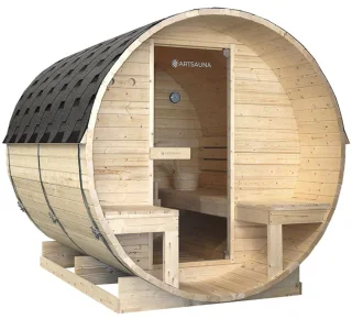 Barrelsauna Spitsbergen - Incl. Saunakachel - 2-6 Personen - 185x220x190 cm