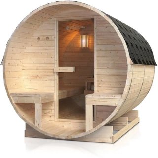 Barrelsauna Spitsbergen - Incl. Saunakachel - 2-6 Personen - 185x220x190 cm review