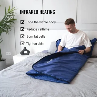 Infrarood Sauna Deken 180 x 220 cm met Afstandsbediening - Draagbare Spa en Detox Behandeling voor Thuis