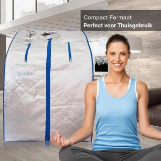 Draagbare Infrarood Sauna voor Thuis | Stoom Sauna voor Gewichtsverlies en Detox | Inclusief Opvouwbare Stoel en Voetverwarming