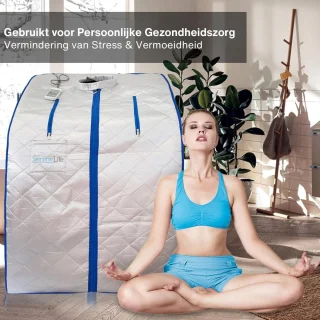 Draagbare Infrarood Sauna voor Thuis | Stoom Sauna voor Gewichtsverlies en Detox | Inclusief Opvouwbare Stoel en Voetverwarming