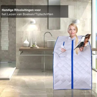 Draagbare Infrarood Sauna voor Thuis | Stoom Sauna voor Gewichtsverlies en Detox | Inclusief Opvouwbare Stoel en Voetverwarming