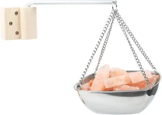Brenzoos - Sauna aromakom van roestvrij staal voor etherische oliën - Wandmontage met verstelbare arm - Sauna accessoires voor persoonlijke spa thuis - Vierkant 20 cm