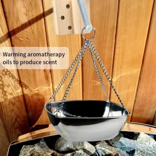 Brenzoos - Sauna aromakom van roestvrij staal voor etherische oliën - Wandmontage met verstelbare arm - Sauna accessoires voor persoonlijke spa thuis - Vierkant 20 cm