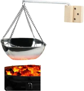 Brenzoos - Sauna aromakom van roestvrij staal voor etherische oliën - Wandmontage met verstelbare arm - Sauna accessoires voor persoonlijke spa thuis - Vierkant 20 cm