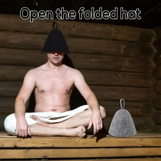 Sauna Caps voor Mannen Vrouwen - 2Pcs Wol Vilt Russische Banya Sauna Hoed - Hoog Absorberend Unisex Sauna Accessoires Cadeau voor Stoombad (Grijs, Zwart)