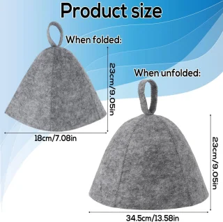 Sauna Caps voor Mannen Vrouwen - 2Pcs Wol Vilt Russische Banya Sauna Hoed - Hoog Absorberend Unisex Sauna Accessoires Cadeau voor Stoombad (Grijs, Zwart)