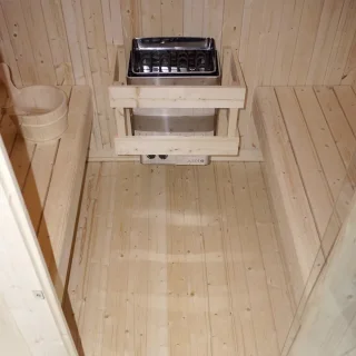 Vierkante Barrelsauna Nolvik - Incl. Toebehoren - 220x185 x194 cm