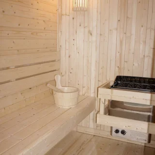 Vierkante Barrelsauna Nolvik - Incl. Toebehoren - 220x185 x194 cm