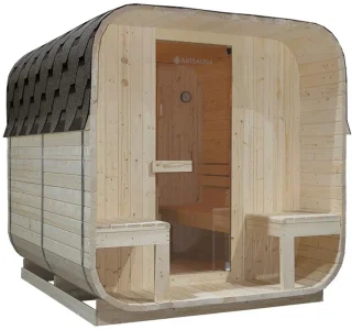 Vierkante Barrelsauna Nolvik - Incl. Toebehoren - 220x185 x194 cm