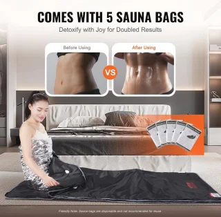 Draagbare Infrarood Sauna Deken voor Ontgifting - 390W, 1-6 Niveaus, 70,87 x 31,5 inch