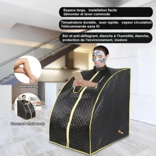 Draagbare Mini Stoomsauna - Thuis Sauna met Klapstoel en Digitale Bediening