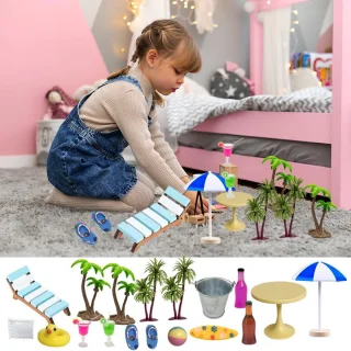 11-Piece Beach Micro Landscape Miniature Set