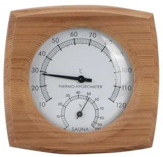 2-in-1 houten thermo-hygrometer voor sauna