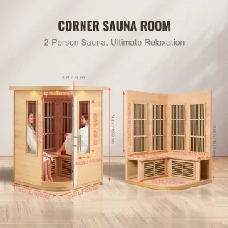 2-persoons houten infraroodsauna cabine