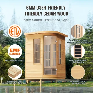 2-persoons houten infraroodsauna cabine
