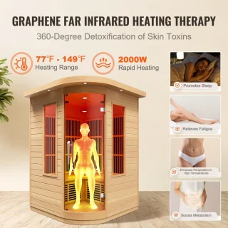 2-persoons houten infraroodsauna cabine