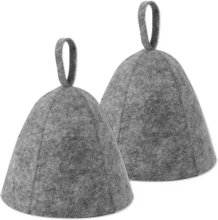 2x Saunamuts Wolvilt (Russische banya) - Grijs