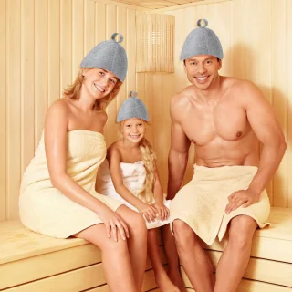 3 Stuks Saunamutsen (Vilt) - Unisex - Grijs/Wit/Zwart