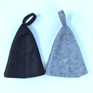 3 Stuks Saunamutsen (Vilt) - Unisex - Grijs/Wit/Zwart
