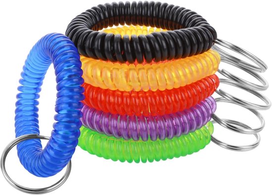Allecto Plus Stretch Lente Spiraal Armband Sleutelhanger 6-delig