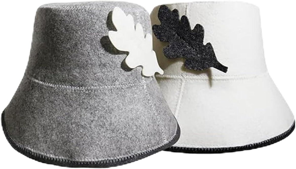De Allecto Plus Vilten Sauna Hoed 2-Pack Wit en Grijs in één oogopslag