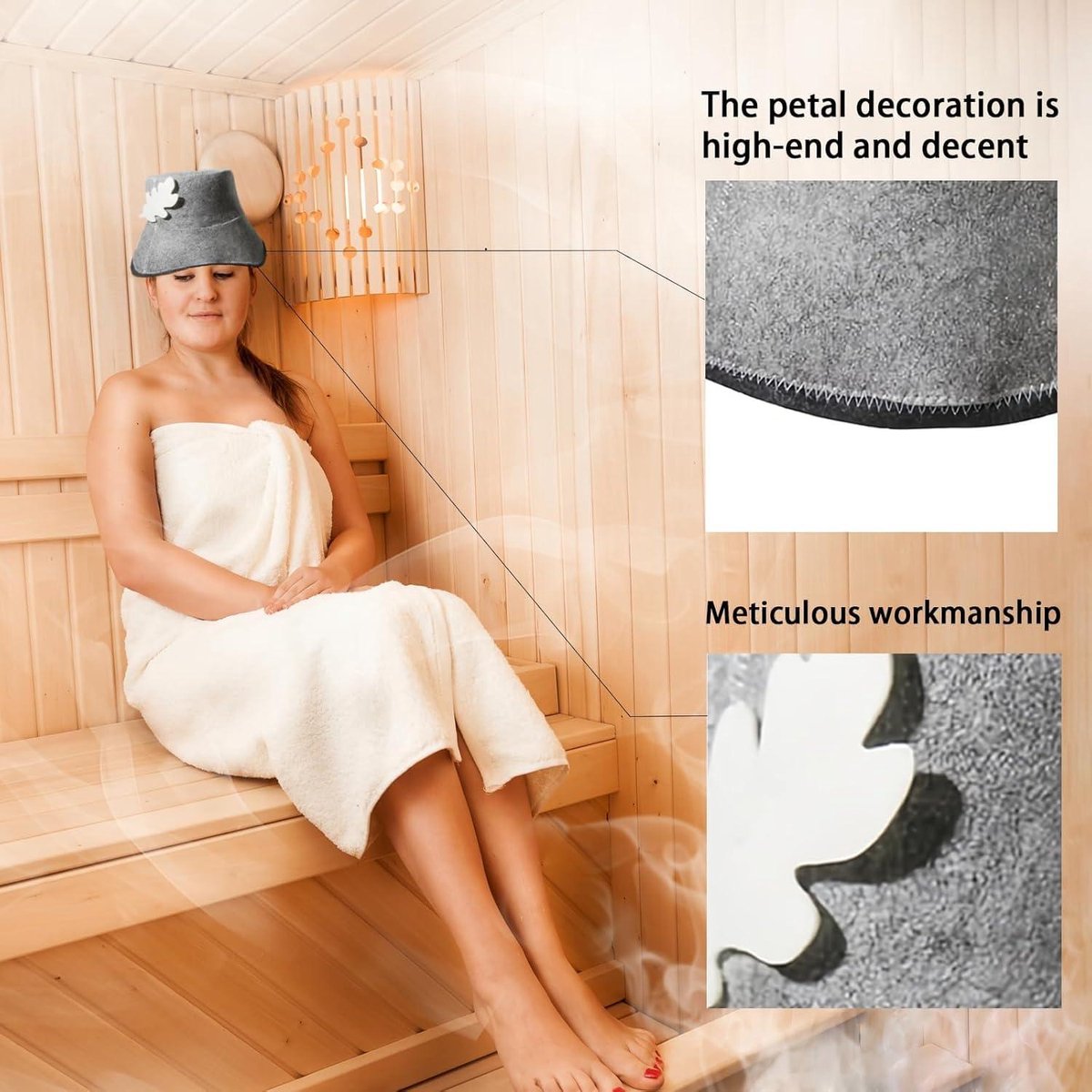 Wat vinden we goed aan de Allecto Plus Vilten Sauna Hoed 2-Pack Wit en Grijs