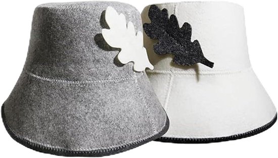 Allecto Plus Vilten Sauna Hoed 2-Pack Wit en Grijs review