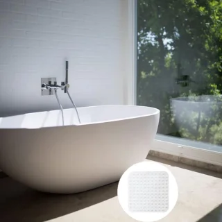 Antislip douchemat 48x48 cm - vierkant wit