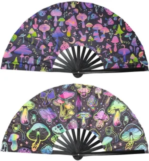 Bamboe Handwaaiers UV-Gloed Set van 2