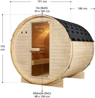 Barrelsauna Spitsbergen Ø 190 cm inclusief Saunakachel