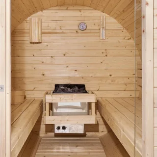 Barrelsauna Spitsbergen Ø190 cm met saunakachel 3,6-8 kW