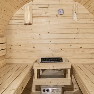 Barrelsauna Spitsbergen Ø190 cm met saunakachel 3,6-8 kW