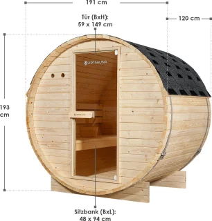 Buitenbarrelsauna Spitsbergen 191x120x193 cm