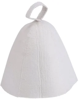 Byshayne sauna hoed wolvilt wit 22x22 cm