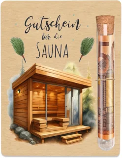 De Cadeaubonverpakking voor sauna-accessoires in één oogopslag