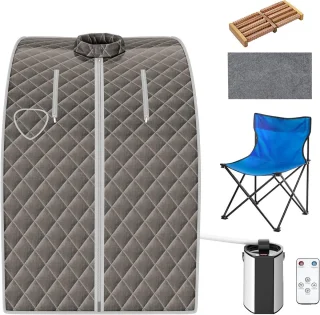 COSTWAY 3L mini stoomsauna saunacabine (bruin)