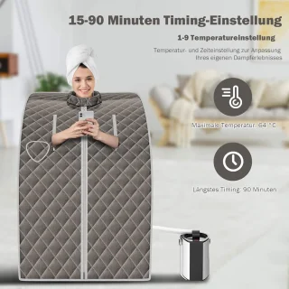 COSTWAY 3L mini stoomsauna saunacabine (bruin)