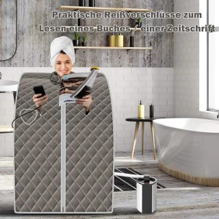 COSTWAY 3L mini stoomsauna saunacabine (bruin)