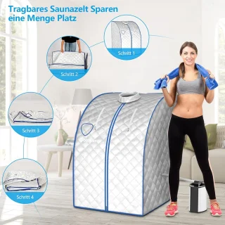 COSTWAY 3L Mini Stoomsauna - Saunakabine