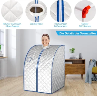 COSTWAY 3L Mini Stoomsauna - Saunakabine