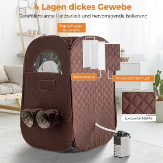 COSTWAY Draagbare stoomsauna tent