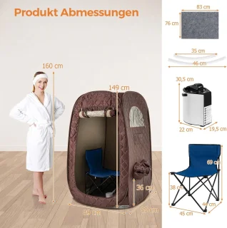 COSTWAY Draagbare stoomsauna tent