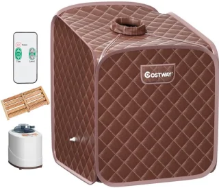 COSTWAY Mini-stoomsauna zitsauna (bruin) review