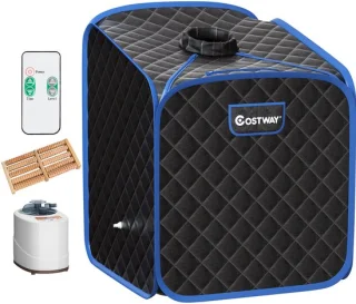 COSTWAY Mini-stoomsauna zitsauna zwart review